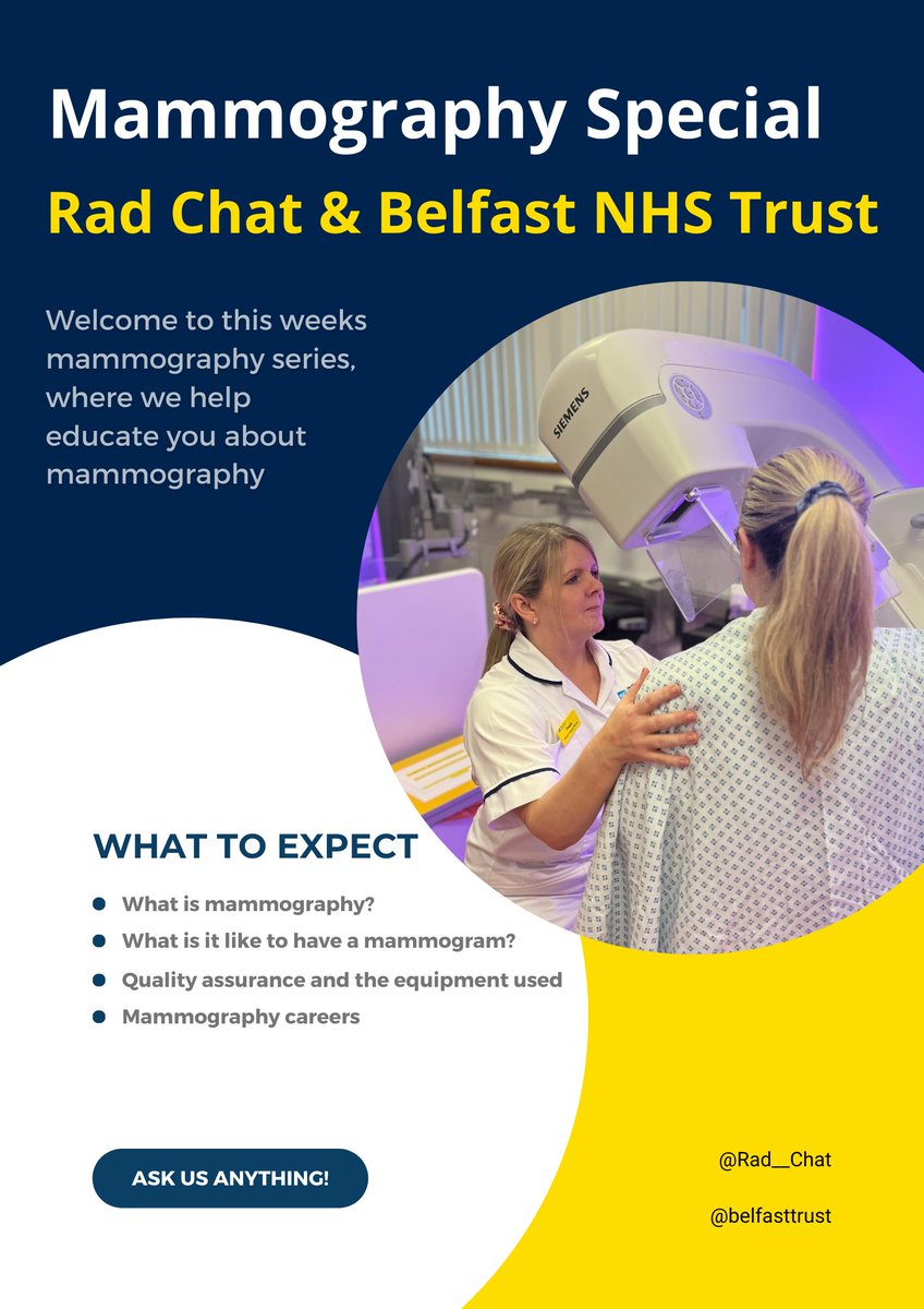 This week we are pleased to launch our Mammography special in partnership with Noelle Clerkin from the @BelfastTrust. Please do give us a follow and share! #mammogram #mammography #radiography #breastimaging #breastcancerscreening #earlydetection