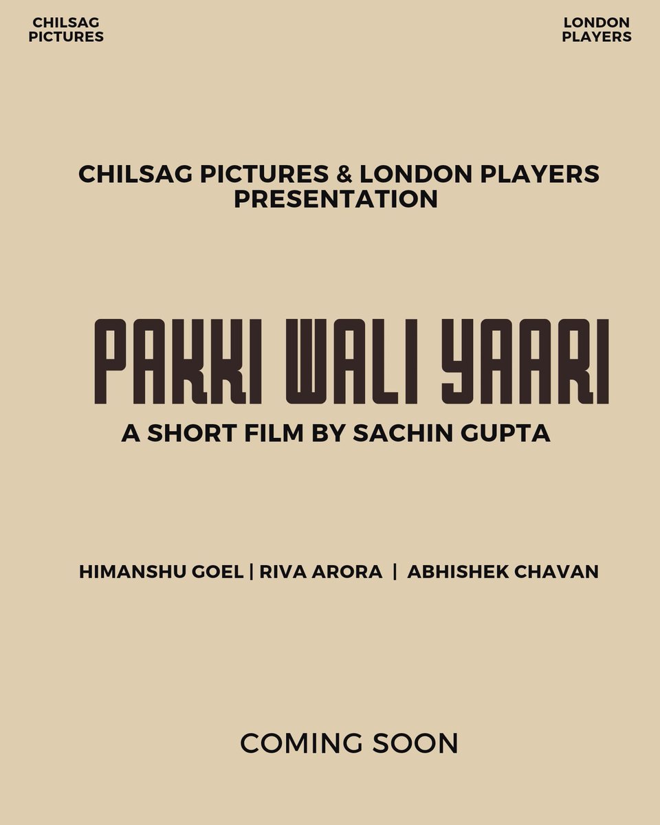 gsachin's tweet photo. "Get ready to witness a heartwarming tale of unbreakable friendship."

A #shortfilm coming soon
#Bollywood #rivaarora #friendship https://t.co/0fMQe2y4RH