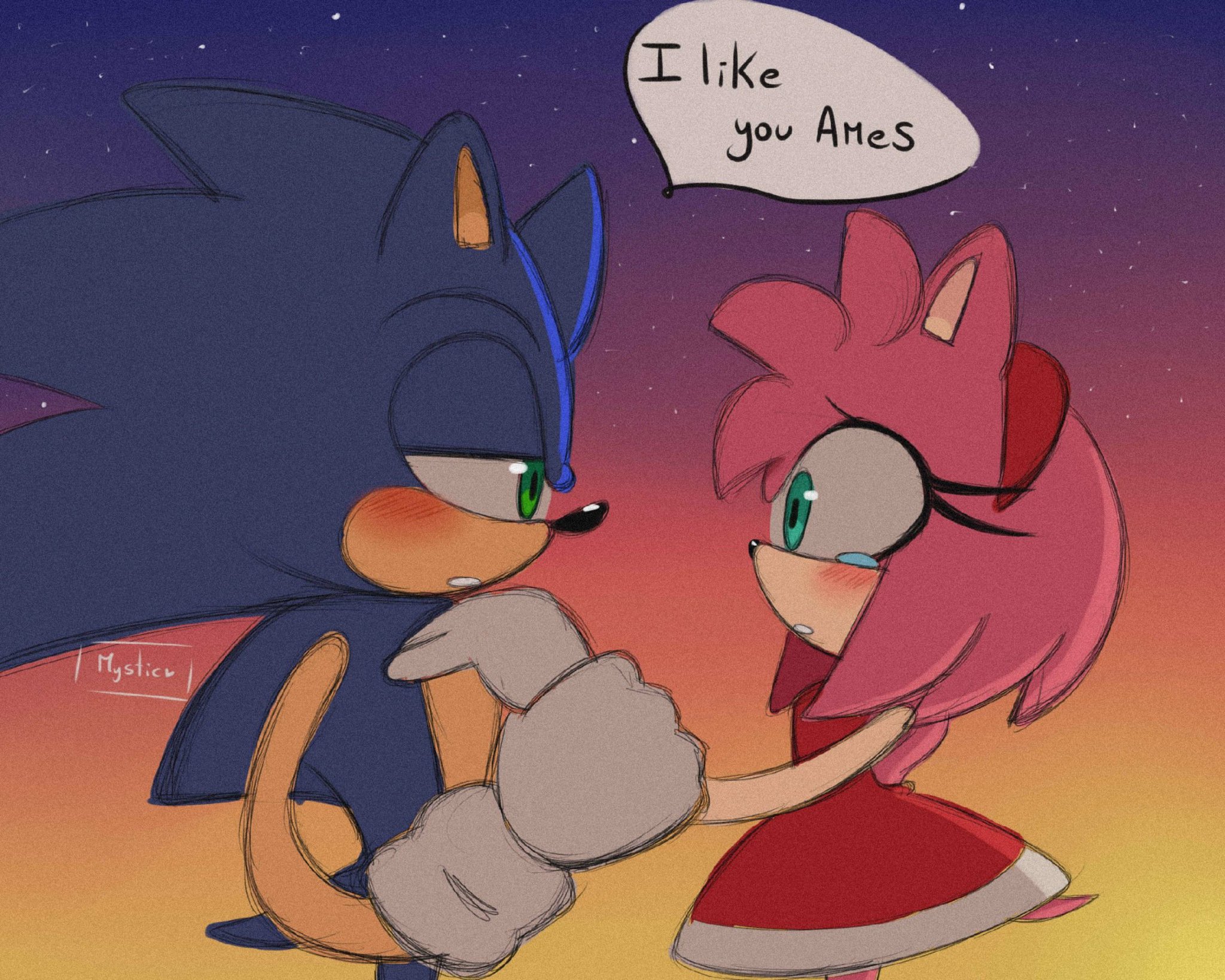 Mystic✨ (open commission💟) on X: Create a Sonamy AU with Sonic