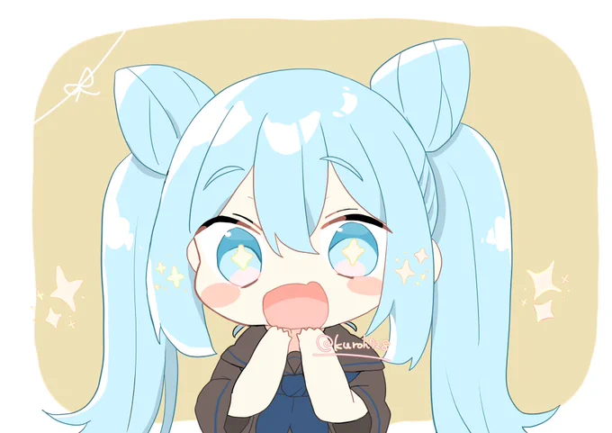 ご依頼で描かせて頂きました! キラキラお目目が可愛い