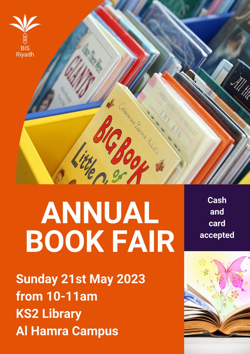 BISRSalwaCampus's tweet photo. Salwa parents are invited to browse the offerings at the annual book fair on Sunday 21st May. If you would like transport to Al Hamra, please book here: https://t.co/pMVEhp6z5A https://t.co/rdqjkS1VOQ