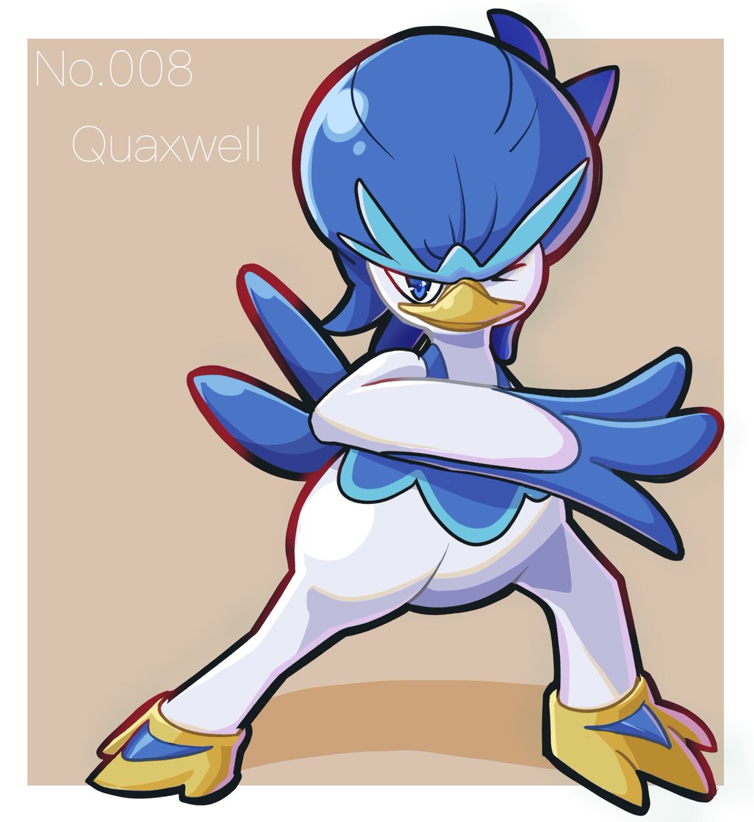 pokemon (creature) solo no humans standing blue eyes white border legs apart  illustration images