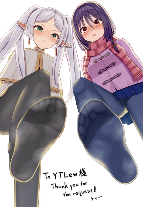 skebにて、「葬送のフリーレン」のフリーレンと「てんぷる」の蒼葉結月を描かせていただきました。 アオリ構図はまだまだ難しい、勉強ですね! 再度ご依頼いただきありがとうございました!