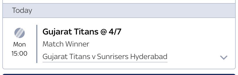 SonicsTips's tweet photo. 🌟💥🚨 #BetOfTheDay 🚨💥🌟

MAX STAKE TIP

🇮🇳 Indian Premier League 🇮🇳 

🏏 Gujarat Titans vs Sunrises Hyderabad 🏏

⚠️ Gujarat Titans Win ⚠️

🎲 Odds: 4/7 (5% of Bankroll) 🎲 https://t.co/fEZU9x8W6h