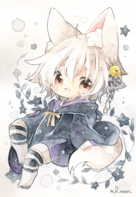 創作っ狐の萌乃君。