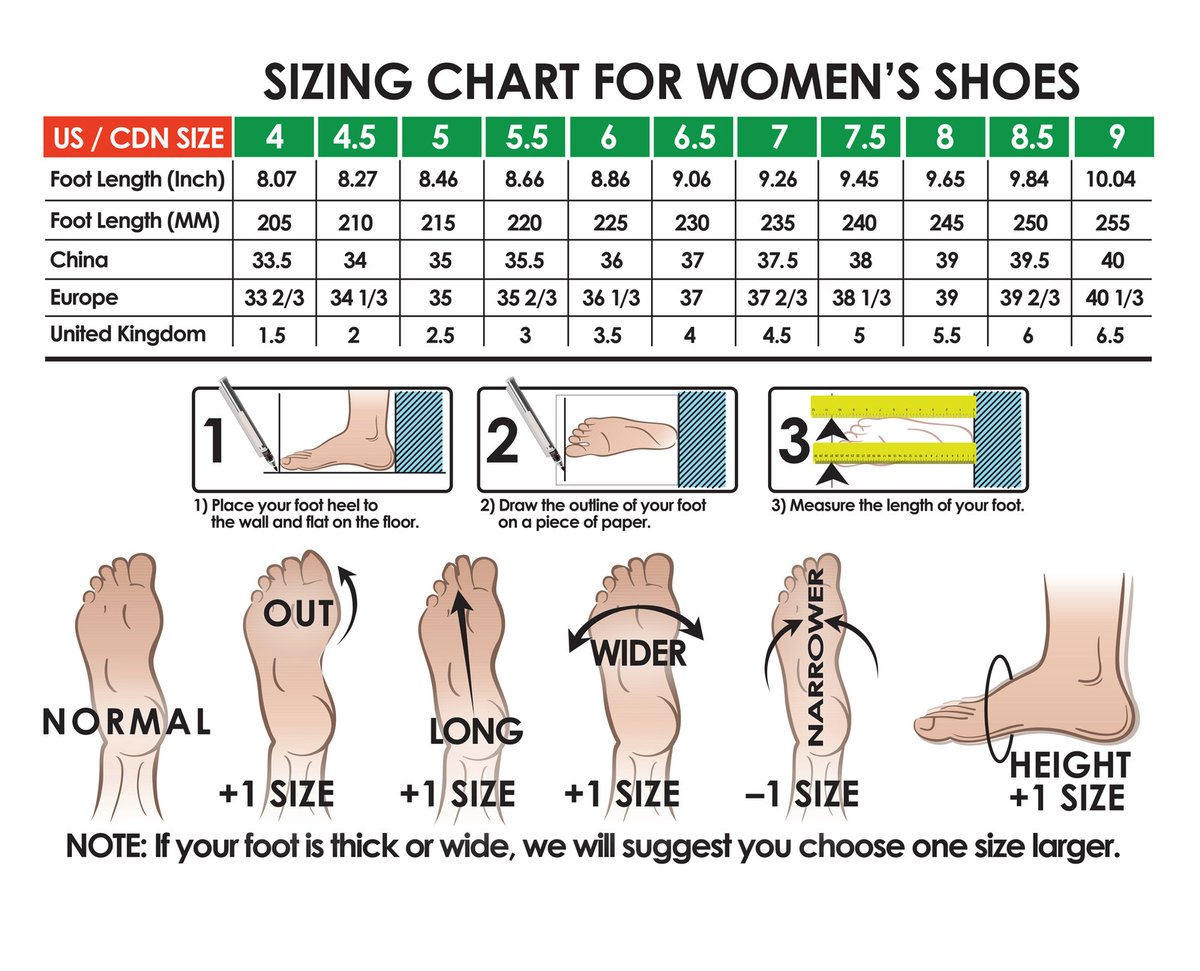 Women S Size 9 Shoe Measurements Women S Size 9 Shoe Measurements