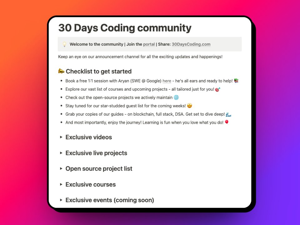 I'm starting a community 😍

Blockchain, DSA, AI, etc 

We build and ship projects every week and learn about everything in tech!

Reply with 👍 to get an invite in your DMs.