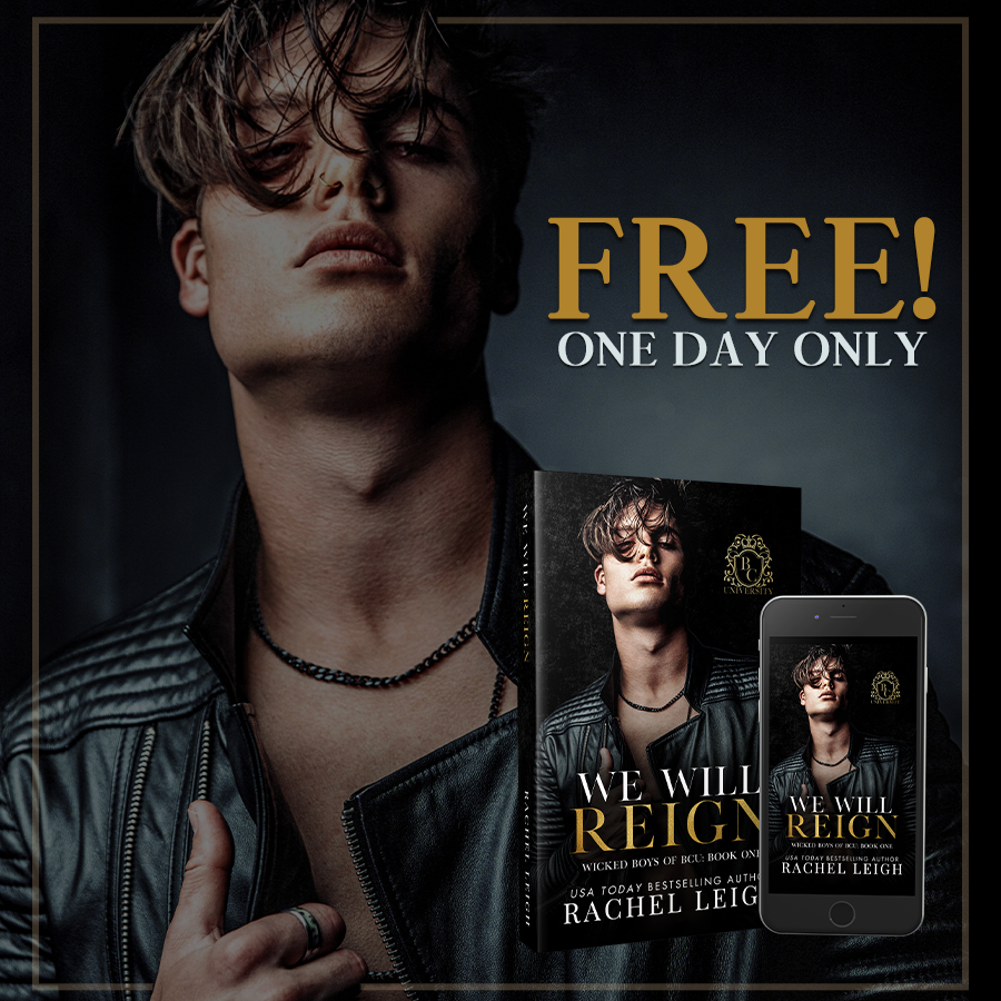 rachelleigh_1's tweet photo. 🚨𝐖𝐞 𝐖𝐢𝐥𝐥 𝐑𝐞𝐢𝐠𝐧 𝐢𝐬 𝐅𝐑𝐄𝐄 𝐟𝐨𝐫 𝐨𝐧𝐞 𝐝𝐚𝐲 𝐨𝐧𝐥𝐲!🚨
☠️1-Click: https://t.co/XIZS9RUyWJ
⚜️Preorder Book Two, You Will Bow (releasing THIS Friday!) https://t.co/kJpoev9L9f

#wickedboysofbcu #DarkRomance #rachelleighauthor #freebook https://t.co/91Cd1Dnask