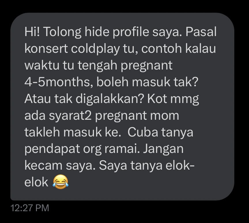 AkeemSharyzal's tweet photo. Ibu mengandung nak pergi konsert coldplay. https://t.co/oDZWD2ynMg