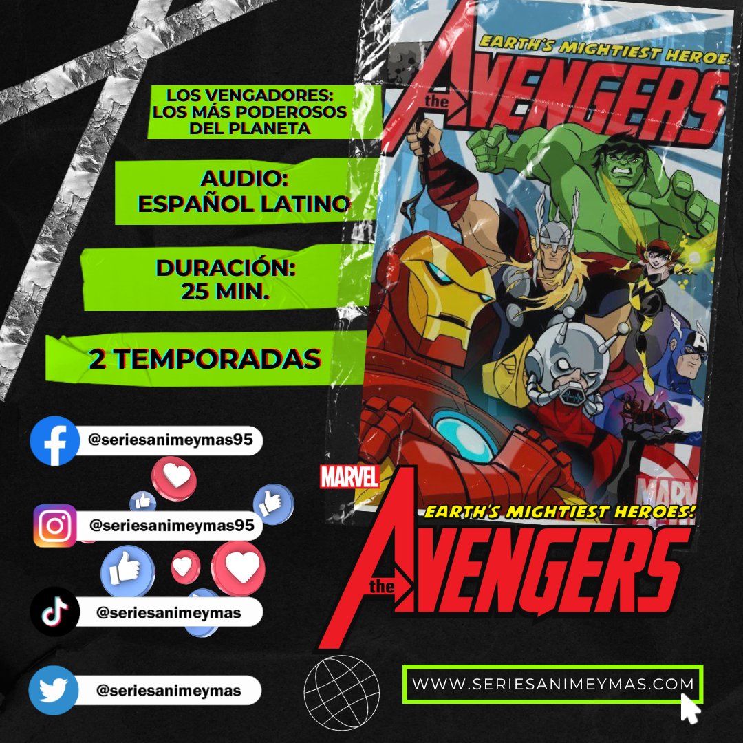 seriesanimeymas's tweet photo. 🎬🍿 Descargar Los Vengadores: Los Más Poderosos Del Planeta [Audio Latino] | Todas Las Temporadas [1-2] 🥇

🔰 https://t.co/exfyrzp4X5

🔎 Hashtags 🔍
#losvengadores #avengers #vengadores #losmaspoderososdelplaneta #superheroes #disney #followme #rodaje #actriz #actor #amazon https://t.co/XwT1V6kA5n
