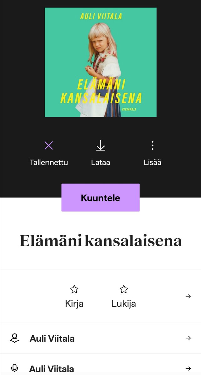 Tänään äänikirjapalveluissa! Olkaa hyvät.