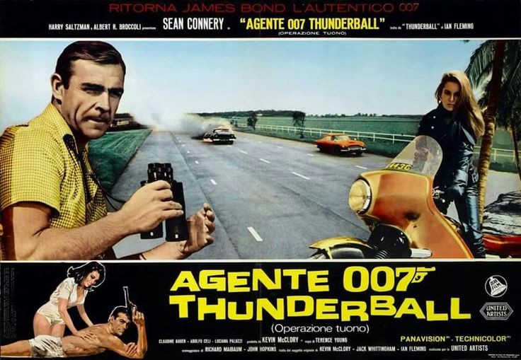 Italian photobusta for the #JamesBond film #Thunderball (1965 - Dir. #TerenceYoung) #SeanConnery #ClaudineAuger #AdolfoCeli #LucianaPaluzzi