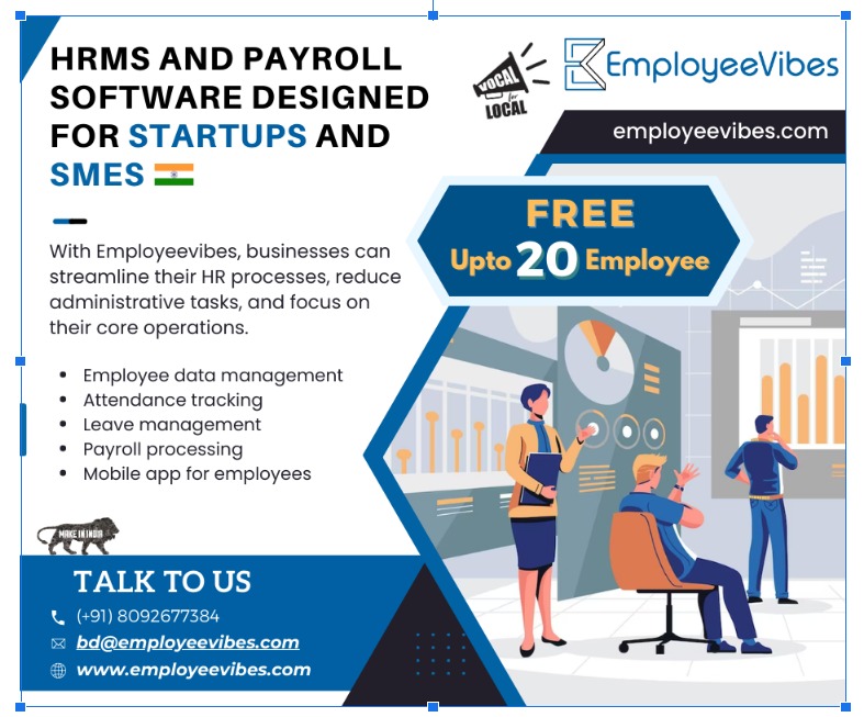 Exciting news! For the first time ever, we are offering an HRMS solution for free! We're happy to provide end-to-end automation for up to 20 employees from EmployeeVibes.  #HRMSforFree #EmployeeVibes #StreamlineYourHR #EndToEndAutomation #FreeOffer

employeevibes.com