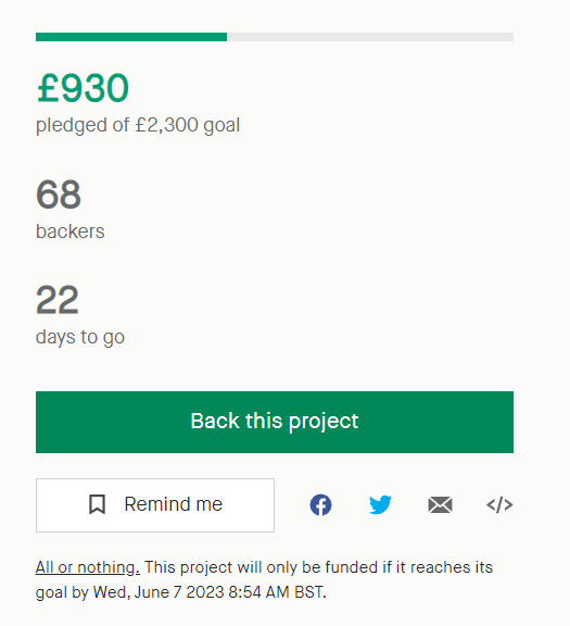 inkfunnel's tweet photo. 40% funded in week one!
Many thanks to all who have backed & supported #TheWickerPasty so far. You stars! A way to go yet, so please keep sharing & RTing those links (https://t.co/LzRugy75Pi) to help see it succesfully over the goal line ;)
#Cornwall #Folkhorror #Folklore https://t.co/k52wKiTxEL