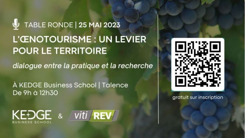 [Table-ronde #oenotourisme] 
Le 25 mai, <a href="/KedgeWine/">KEDGE Wine School</a>  et #VitiREV organisent une demi-journée sur "L’oenotourisme, un levier pour le territoire".
> 2 tables-rondes suivies d'un cocktail 
> Toutes les infos ici👇
forms.office.com/pages/response…