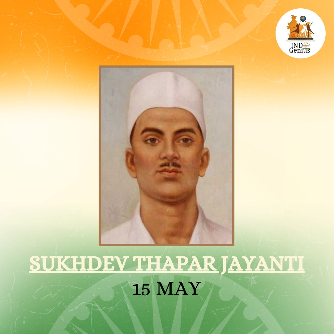 INDGeniusOrg's tweet photo. Greetings to all,
Today, INDGenius pays tribute to Sukhdev Thapar on his Punyatithi!🙏🏻
#JaiHind #India #InquilabZindabad #Bharat #INDGenius https://t.co/6n1RUBs3uX