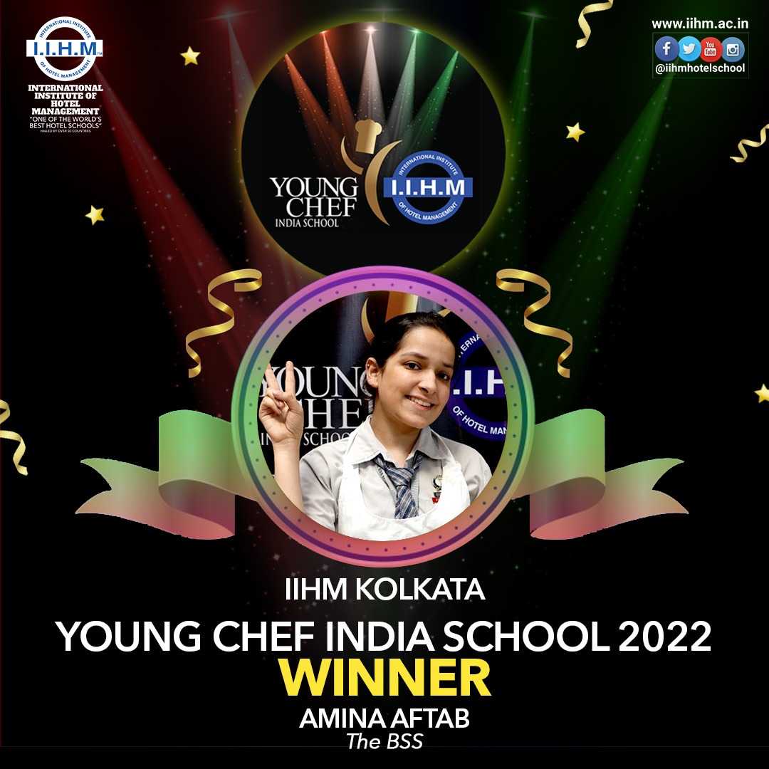 IIHMHOTELSCHOOL: IIHM family congratulates Amina Aftab from The BSS, to win the action-packed IIHM Young Chef India Finals 2022.

#iihmbest3years #worldlovesiihm #YCI2022 #YoungChefIndia2022 #iihmhotelschools #IIHMhotelschools #LearningisFun