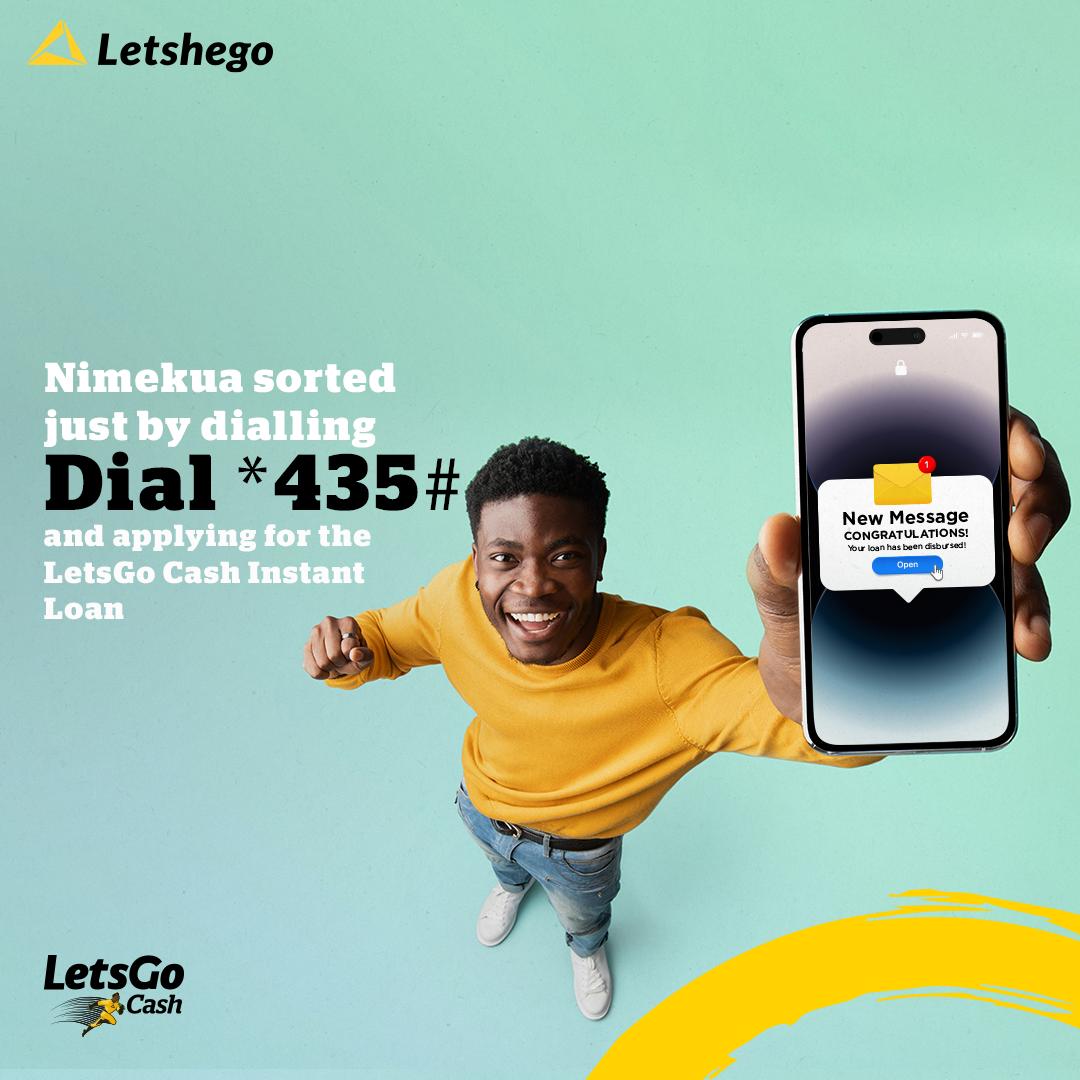 💰 Cash Boost Incoming! Dial *435# and Experience the Power of Let'sGo Cash!

#Letshego #LetsGoCash