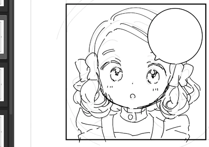 昇降デスク来たから立ちながら描いてみた。 下書きは別に問題なく描ける〜!