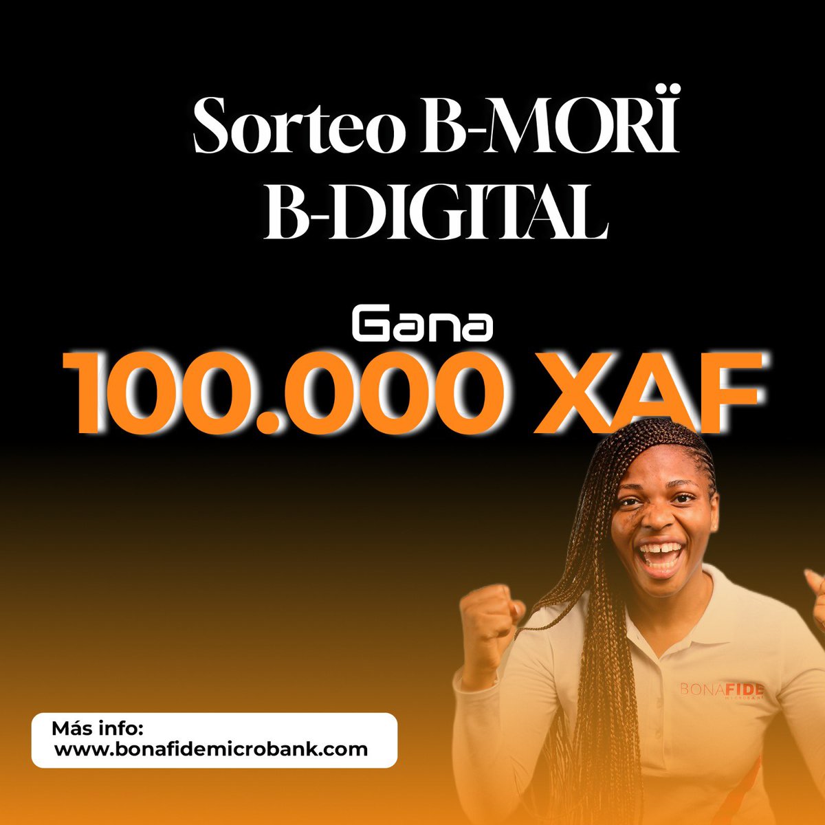 Tercer premio en camino. Sintoniza la 107.0 FM, a las 8:30 entregamos los 100.000XAF del Sorteo  B-Morï B-Digital.