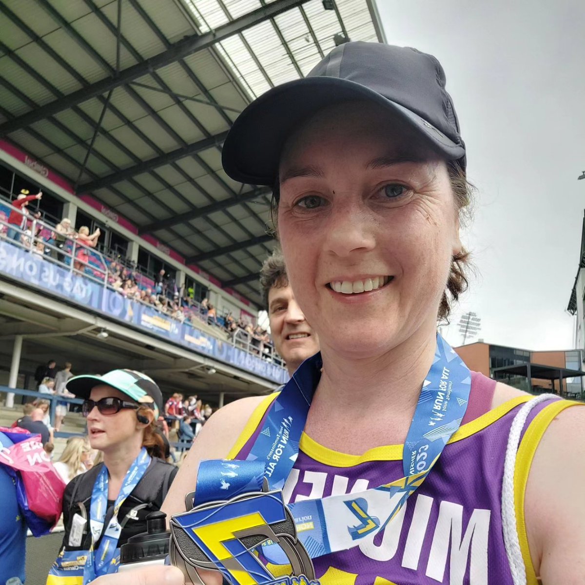 I did it! 26.2 miles completed in a respectable time. It was a hilly and warm route, but the crowds were unbelievable. Seeing the children helped climb the hill at mile 18. @AtaxiaUK so pleased to have raised some vital funds. #leedsmarathon #thisgirlcan #runforall #ataxia
