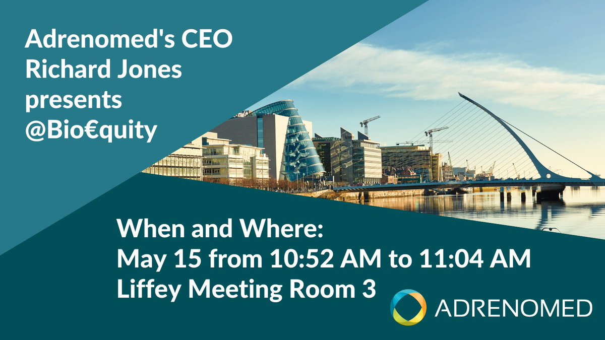 Adrenomed is @Bio€quity!
Our CEO, Dr.  Richard Jones, and CFO, David Germonpré, are on-site for presenting, partnering and pitches. 
Get in touch for insights on how we help critically ill #patients suffering from #sepsis.