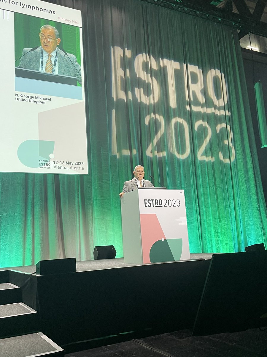 ChristianBaues's tweet photo. George Mikhaeel gives an important and inspiring talk at #ESTRO2023 on the important role of radiotherapy in the complex treatment of malignant lymphoma. #Lymphoma #Radiotherapy #ILROG #ESTRO #vienna https://t.co/qkO5Jr9POT
