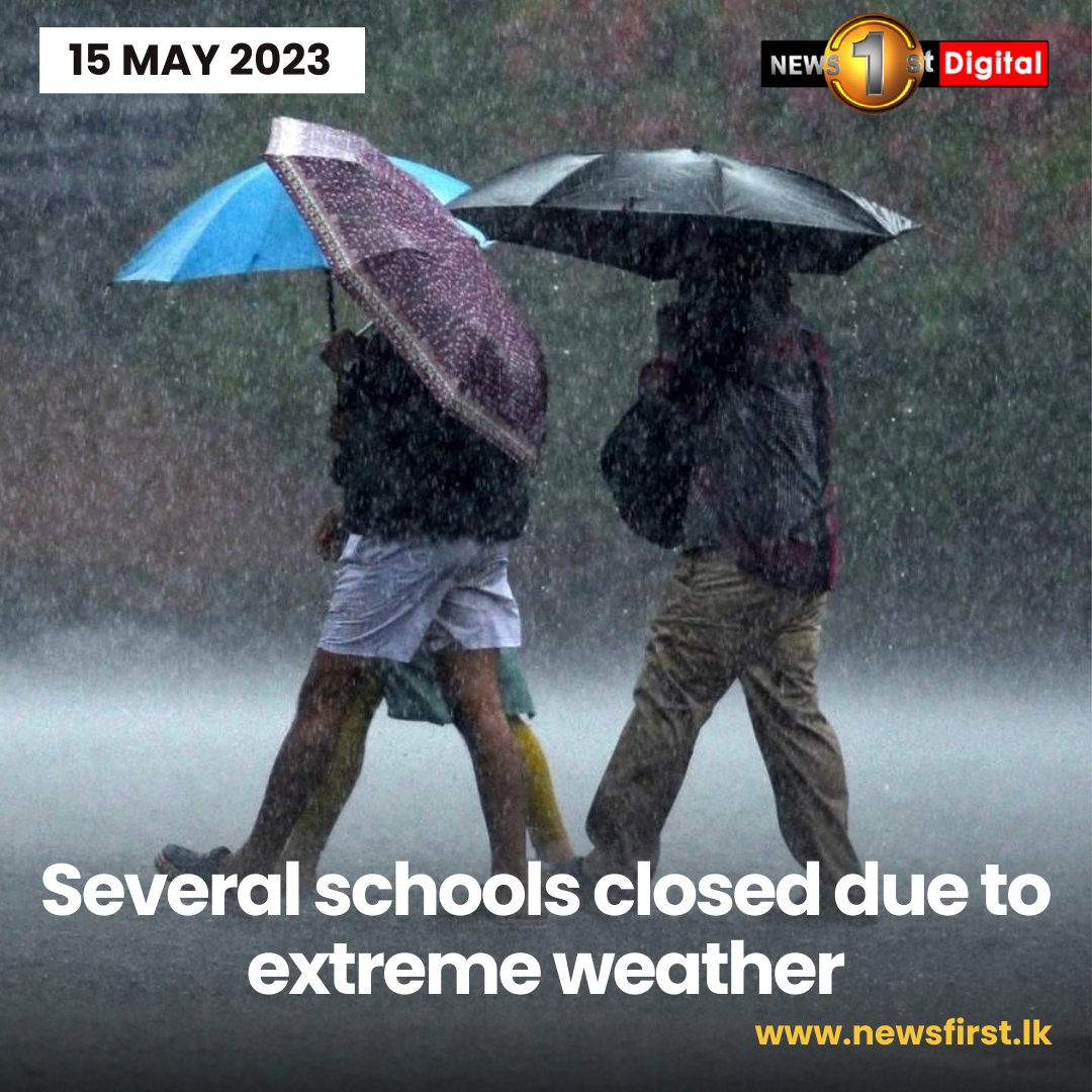 NewsfirstSL's tweet photo. Several schools closed due to extreme weather
Details: https://t.co/A8VXxRJ50V
#Deniyaya #Mulatiyana #SchoolClosures #FloodRisk #LandslideRisk #EducationZone #SouthernProvince #SchoolDamage #NaturalDisaster https://t.co/9X8xlAds2Y