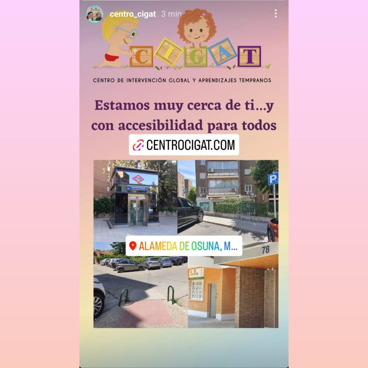 Cerca y accesible para todos...
#centrocigat 
#atenciontempranaadomicilio 
#fisioterapiarspecializada
#logopedia
#therasuitmadrid