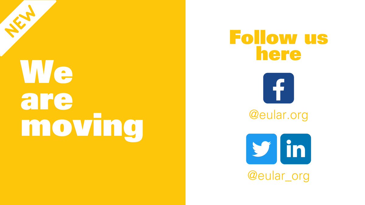 We are pleased to announce that the EULAR Health Professionals in Rheumatology community on social media is merging into the main EULAR accounts on Facebook, Twitter, and Instagram.

Keep following us here:
facebook.com/eular.org
x.com/eular_org
instagram.com/eular_org/