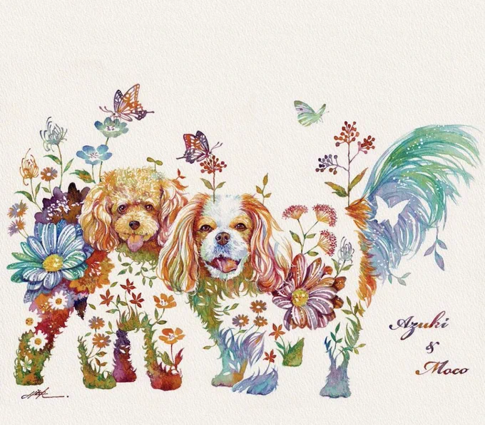 どんな場面が思い浮かぶ?  #犬 #犬のいる暮らし #透明水彩