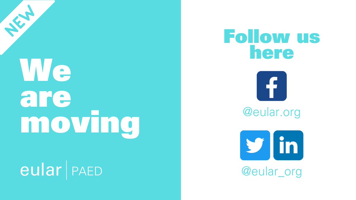 We are pleased to announce that the EULAR Paediatric Rheumatology community on social media is merging into the main EULAR accounts on Facebook, Twitter, and Instagram.

Keep following us here:
facebook.com/eular.org
x.com/eular_org
instagram.com/eular_org/