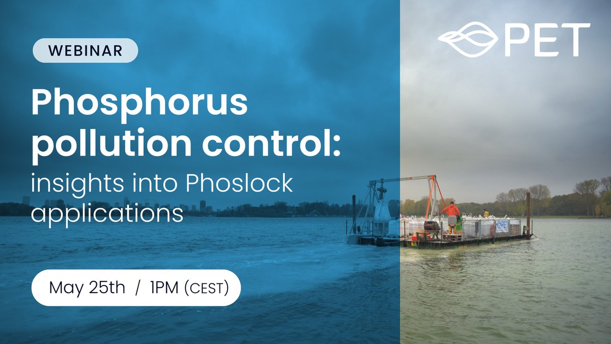 phoslockglobal's tweet photo. Are you aware of the devastating effects of #PhosphorusPollution? 🤔 Join upcoming #webinar hosted by @smartwatermag on May 25, at 1pm CEST for exclusive insights into how #Phoslock applications control phosphorus pollution. Register:
https://t.co/U5X2DtO2uK
#Sustainability https://t.co/S4bN0MTDbt