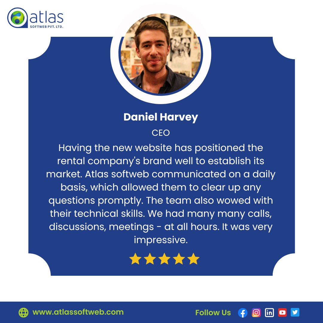 AtlasSoftWeb's tweet image. Client Success Stories: Unlocking Business Growth Together! 🌟Hear what our clients have to say about their experience partnering with us to achieve remarkable results. 💼💪

Website: lnkd.in/dJVaJDty

#ClientTestimonials #BusinessGrowth #DigitalSuccess  #AtlasSoftWeb