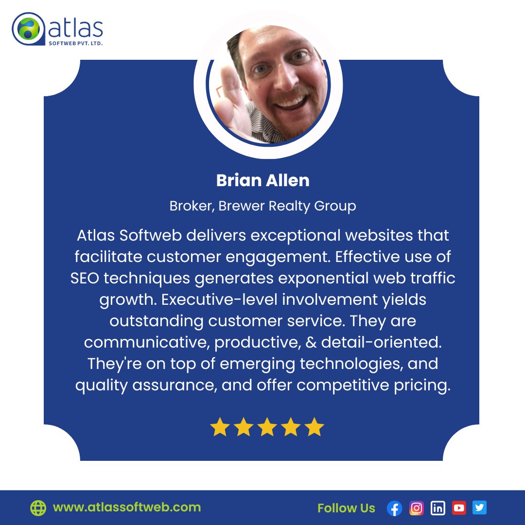 AtlasSoftWeb's tweet image. Client Success Stories: Unlocking Business Growth Together! 🌟Hear what our clients have to say about their experience partnering with us to achieve remarkable results. 💼💪

Website: lnkd.in/dJVaJDty

#ClientTestimonials #BusinessGrowth #DigitalSuccess  #AtlasSoftWeb
