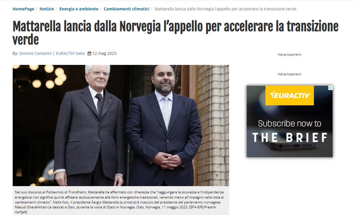 ReRebaudengo's tweet image. Accelerare la transizione verde “è una responsabilità verso le nuove generazioni”. 
Per il Presidente #Mattarella serve un cambio di passo, #eolico e #solare possono essere fonti energetiche per l’intero continente europeo tinyurl.com/4649tnn9 
@Quirinale @EURACTIVItalia