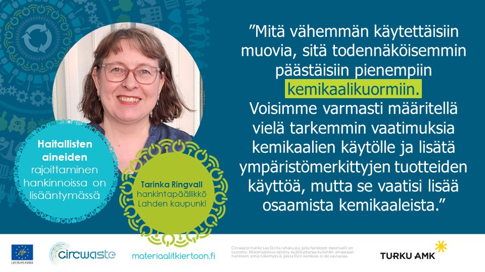 Kiertotalouteen's tweet photo. 1/3
Siirtyminen kiertotalouteen edellyttää, että   ostettavien tuotteiden materiaalit eivät sisällä kierrättämistä ja edelleen hyödyntämistä haittaavia tai estäviä haitallisia aineita.
Lue lisää: https://t.co/sVg7LSrvZI
#julkisethankinnat #kestäväthankinnat #kiertotalous https://t.co/iiGY1Dhk4Q