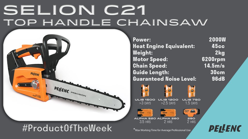 PellencUK's tweet photo. The SELION C21's ergonomic design, easy controls and innovative safety features will help you work comfortably all day long ππͺ
#pellenc #loveelectric #respectingnature #selion #chainsaw #batterypower #greenenergy #treecutting #treesurgeon #innovation #arborist #safety https://t.co/rnRuJQuog8