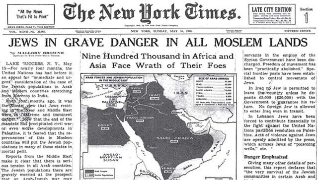 <a href="/NOS/">NOS</a> 900.000 Joden verdreven uit moslimlanden met achterlating van al hun bezittingen. #Nakba75