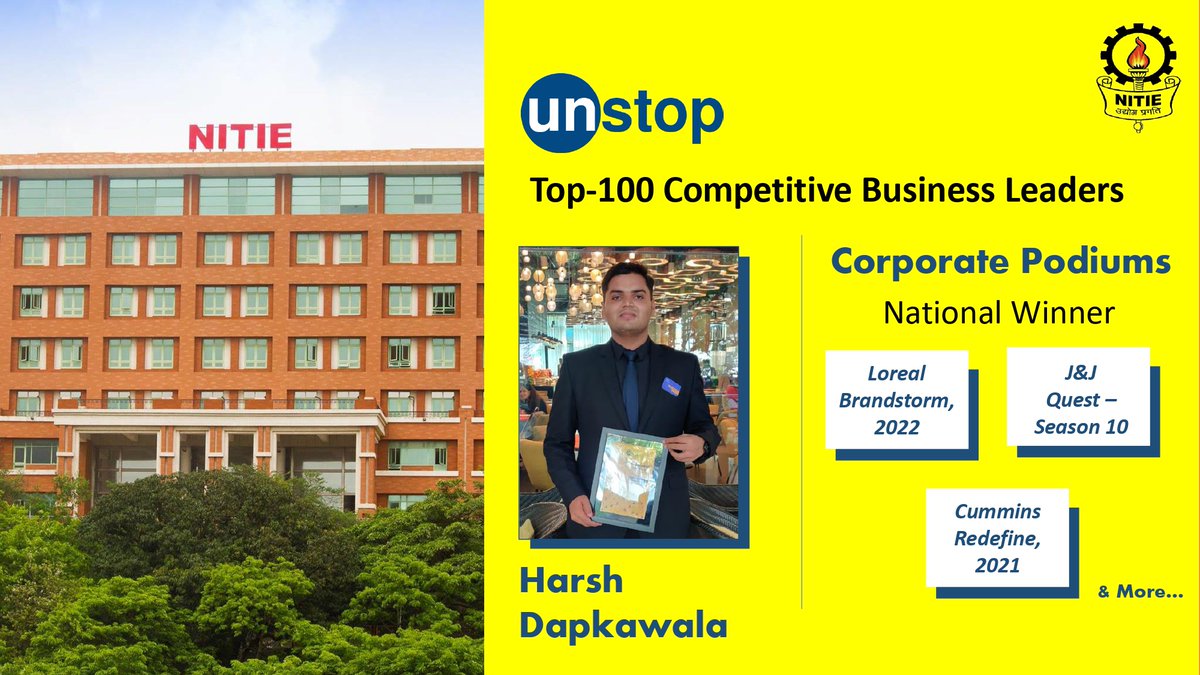 IIMMumbai's tweet photo. We are proud to announce that the 4 students (Dinesh Bauskar, Harsh Dapkawala, Utkarsh Bahuguna &amp; Samruddhi Gandhi) from the National Institute of Industrial Engineering (NITIE) Mumbai have achieved a remarkable feat of being recognized as Top 100 Competitive Business...(1/4) https://t.co/kg4KHiZvdo