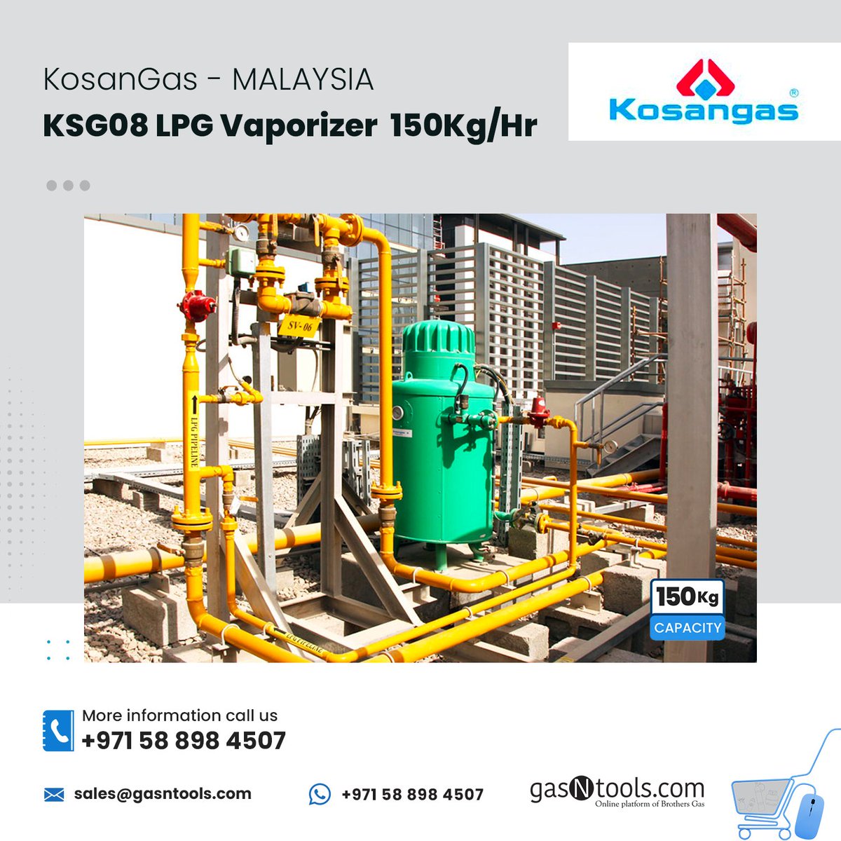 GasNtools's tweet image. Kosangas KSG08 Electric Water Bath Type LPG Vaporizer – Malaysia 🇲🇾

📞 Call/WhatsApp: +971 58 898 4507
📧 sales@gasntools.com
🌐 gasntools.com

#gasntools #gasequipments #gasinstallation #lpgvaporizers #oilandgas #gasstorage #MENA #UAE #Oman #KSA #Asia #Europe