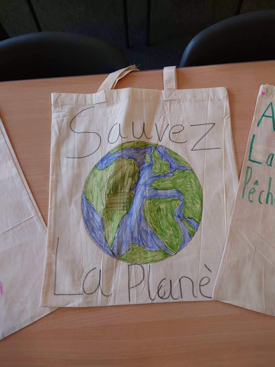 Our S3 French clases designed reusable tote bags to promote looking after the environment as part of their home area topic 🌍🌊🌡️