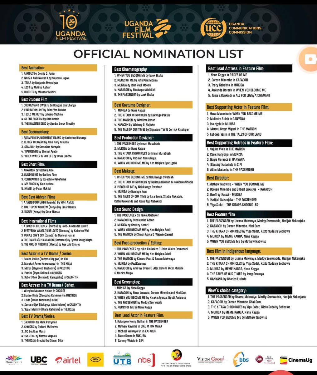 Besides Arsenal heartbreak ✨🎉 We're ecstatic to share the news that #WhenYouBecomeMe film has secured ELEVEN nominations at the #UgandaFilmFestivalAwards! Congratulations to the entire team for their relentless dedication and artistic brilliance.  #FilmExcellence