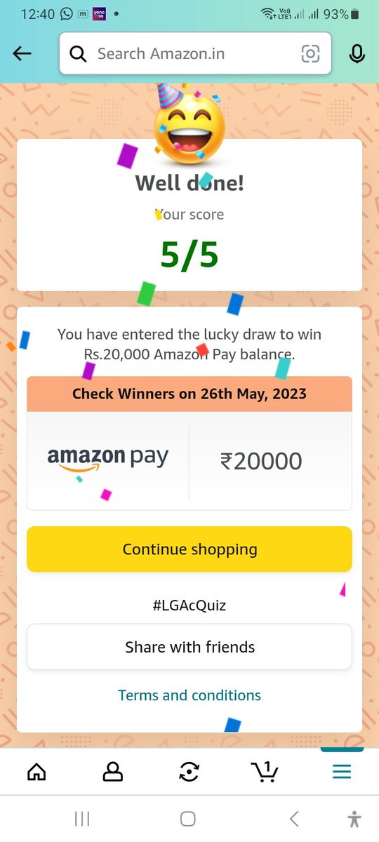 Jig8889's tweet image. #LGAcQuiz
I played this interesting Quiz on Amazon-Play games at Amazon FunZone  amazon.in/game/share/gAH…
@amazonIN
@LGIndia