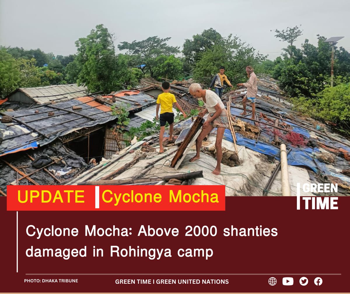 According to the report prepared by the Office of the Refugee Relief and Repatriation Commissioner (RRRC), a total of 2,826 huts were damaged in Teknaf and Ukhia #Rohingya camps in Cox's Bazar due to #CycloneMocha  .
#Cyclone  #Bangladesh #Myanmar #disaster #RohingyaRefugees