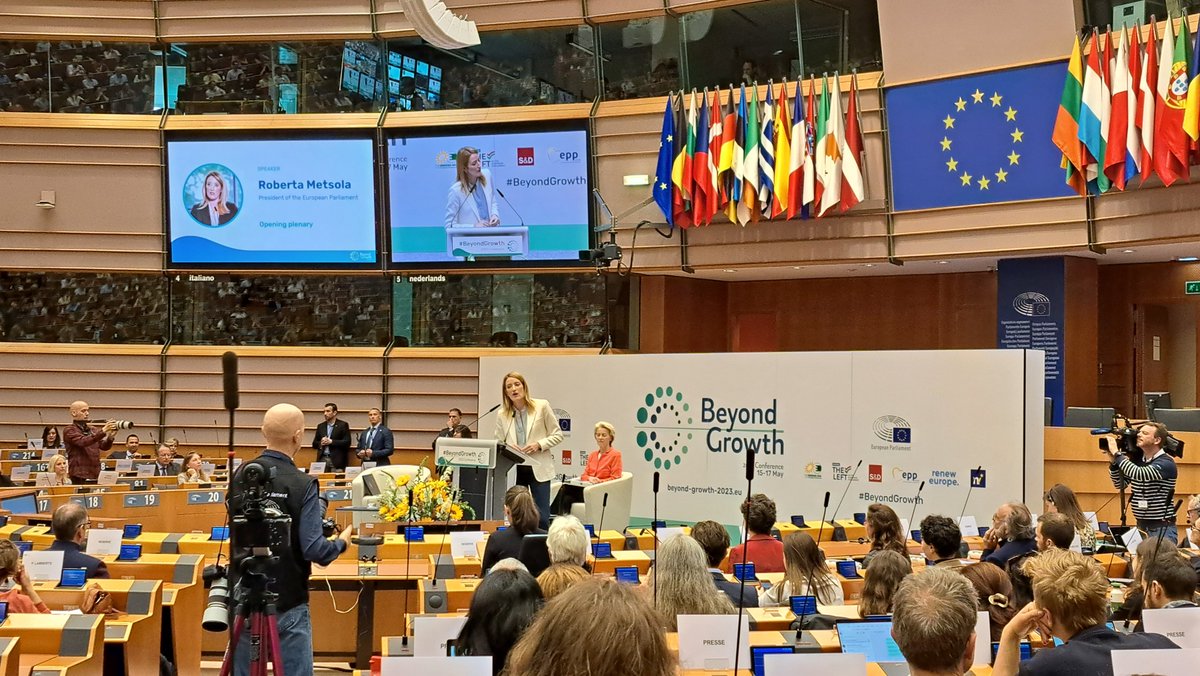 basakbc's tweet photo. Time to rethink our current economic model and find sustainable solutions for a better future! 🌎🌱 Excited to follow the opening plenary on the #LimitsofGrowth at the #BeyondGrowth conference at the European Parliament. https://t.co/nO9oGaj8Y7