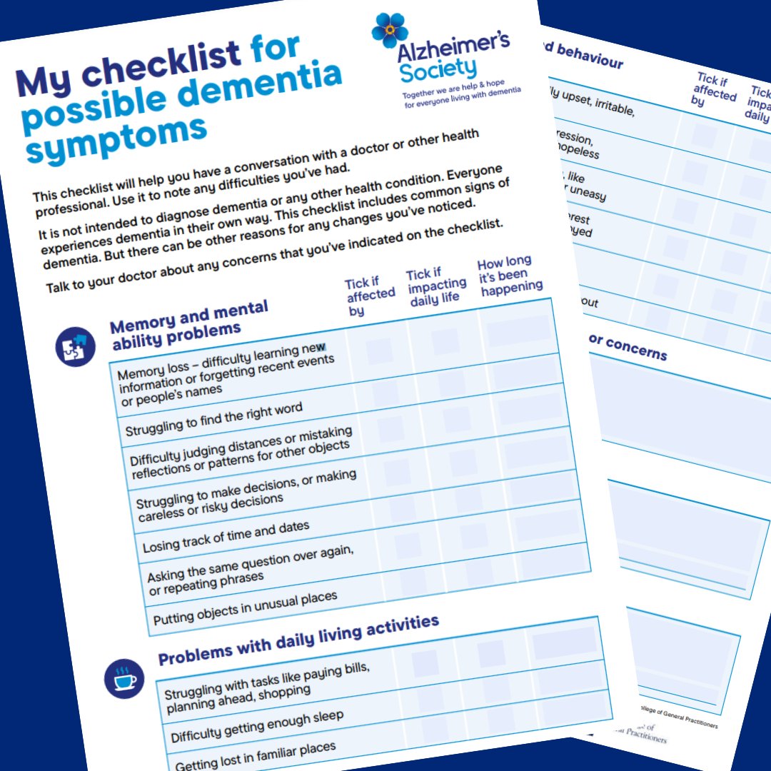 'We can’t continue to avoid the ‘d’ word – we need to face dementia head-on.' This #DAW2023, we want everyone to know support is out there if you’re worried about dementia symptoms. Use our symptoms checklist to seek support in getting a diagnosis: alzheimers.org.uk/checklist.