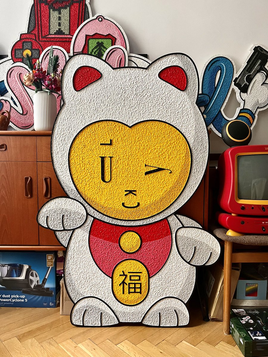 the_emograms's tweet photo. Have a LUCKY week for All!

90x130 cm, acrylic on extruded plastic

#painting #luckycat #manekineko #dailyart #paintingoftheday #art #kissmiklos #dailymood @kiss_miklos https://t.co/5iGTEu1PCo