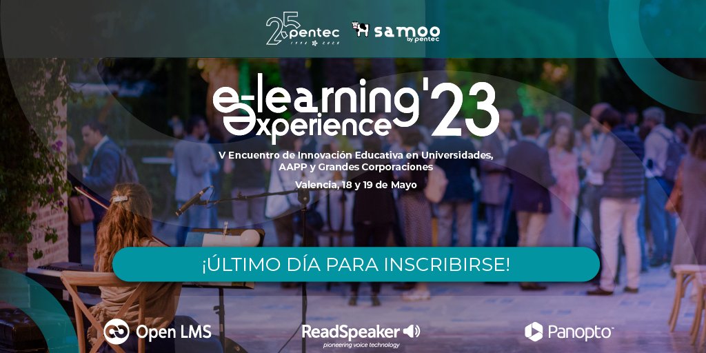 📢 ¡Último día para inscribirse en el evento E-learning Experience 2023!
Un encuentro exclusivo para profesionales del ámbito de la educación y la formación.  
👉Último día para inscribirte en: lnkd.in/ezXDDtED
👉Consulta el programa en: lnkd.in/e2Zkyhfp