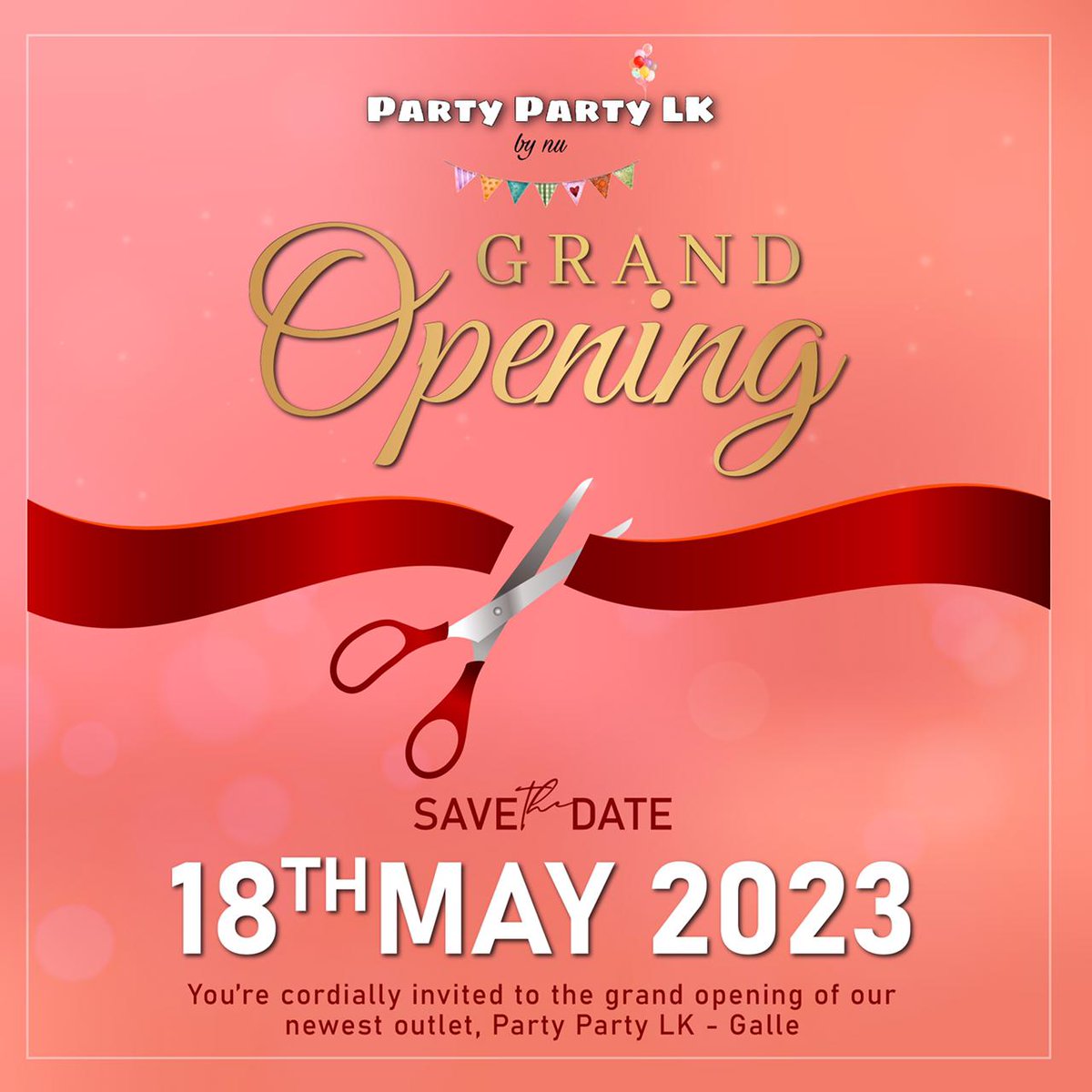 ppbynu's tweet photo. 🎉We are extremely proud to announce that our little business, *Party Party LK* will be opening a new & 2nd store on Galle.
We would be thrilled to see you at the grand opening.
Please join us on 18th May 2023, 10am, Walahanduwa Junction (Near the Highway Interexchange) 🎉 https://t.co/vVeCdMr7O7
